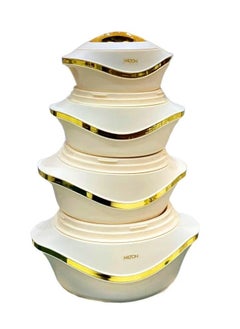 Milton Milton Luxury Thermal Food Containers Set with Gold Edges - 4 Pieces - 2.5L, 1.5L, 1L, 500ml  - Image 3