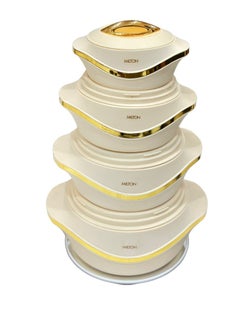 Milton Milton Luxury Thermal Food Containers Set with Gold Edges - 4 Pieces - 2.5L, 1.5L, 1L, 500ml  - Image 5