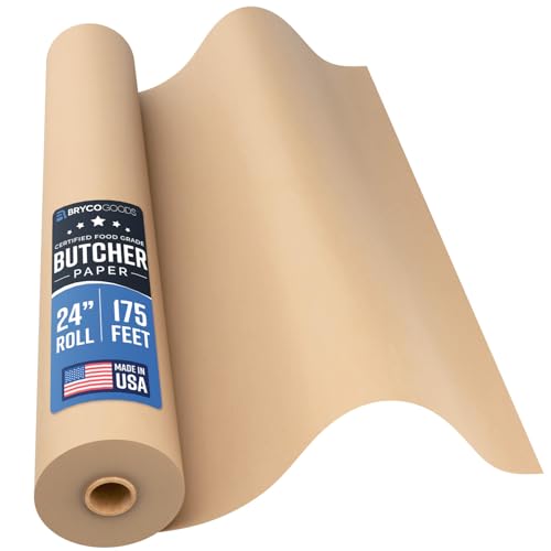 Bryco Goods 24 Inch x 175 Feet, Brown Butcher Paper Roll, Unbleached, Uncoated, Unwaxed, Food-Grade, Wide Kraft Paper for BBQ, Smoking, Grilling, Wrapping Meat, Table Covering - USA Made - Image 1