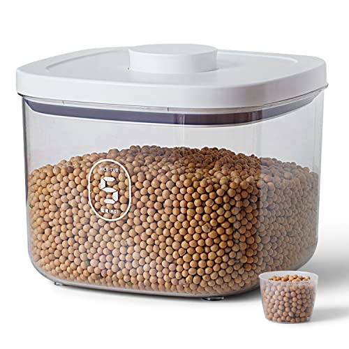LivLab 10 Lbs Storage Container Bin Rice Dispenser with Measuring Cup Food Cereal Container Bins Household for Kitchen Pantry Organization - Image 1