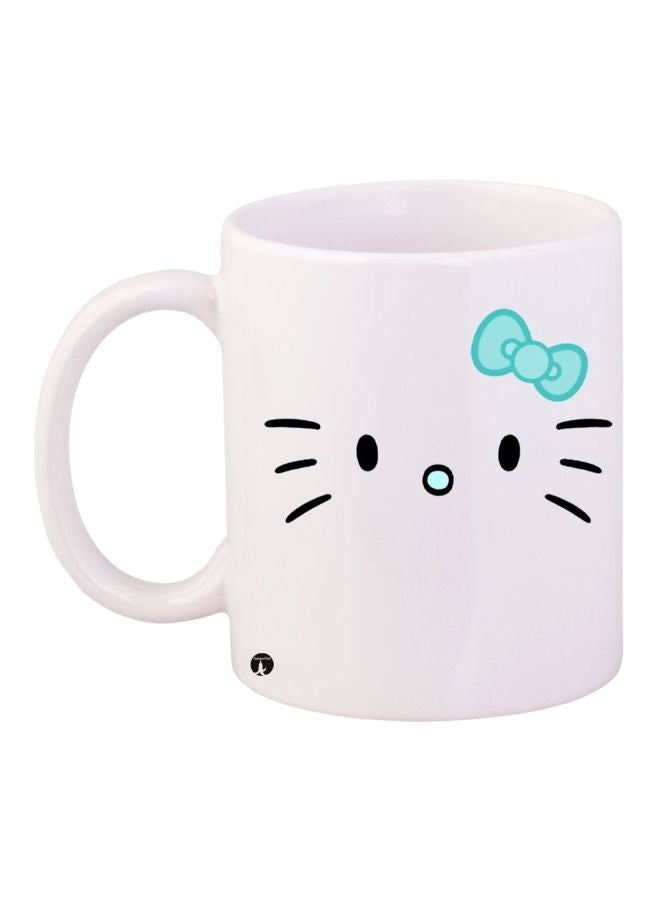 RYN Hello Kitty Printed Coffee Mug White/Black/Blue 11ounce