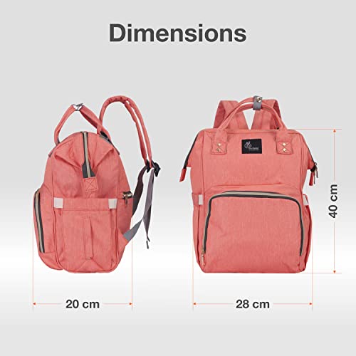 R for Rabbit Caramello Baby Diaper Bags for Mom for Travel, Large Capacity Stylish Waterproof Multipurpose Maternity Diaper Backpack for Mothers (Peach) - Image 4