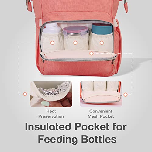 R for Rabbit Caramello Baby Diaper Bags for Mom for Travel, Large Capacity Stylish Waterproof Multipurpose Maternity Diaper Backpack for Mothers (Peach) - Image 3
