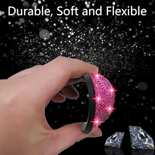 NBTEPEM 2pcs Bling Car Cup Holder Coaster, 2.75 inch Anti-Slip Shockproof Universal Fashion Car Coasters Insert Bling Crystal Rhinestone Automotive Interior Accessories for Women (2 pcs, Rose Red) - Image 5