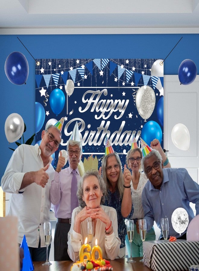زينة عيد ميلاد زرقاء للرجال، خلفية عيد ميلاد سعيد، بالونات، لوازم قوس البالونات للأولاد - Image 5