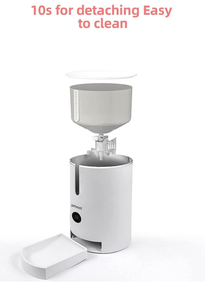 Petwant 2.8L Automatic Cat Feeder with Camera Two Way Talk, Feeding Alarm, Night Vision Function and App Control Suitable for Dogs Pet & Small Animals  - Image 3