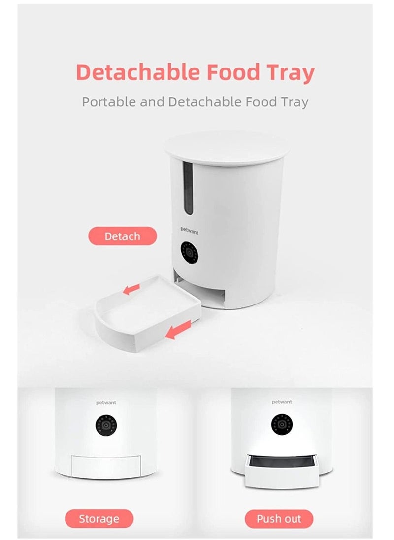 Petwant 2.8L Automatic Cat Feeder with Camera Two Way Talk, Feeding Alarm, Night Vision Function and App Control Suitable for Dogs Pet & Small Animals  - Image 4