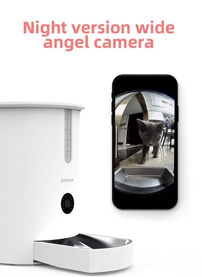 Petwant 2.8L Automatic Cat Feeder with Camera Two Way Talk, Feeding Alarm, Night Vision Function and App Control Suitable for Dogs Pet & Small Animals  - Image 2