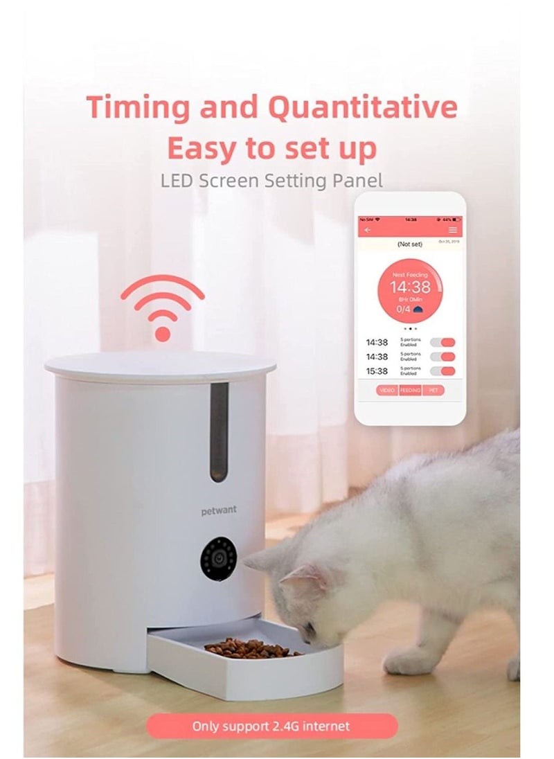Petwant - 2.8L Automatic Cat Feeder with Camera Two Way Talk, Feeding Alarm, Night Vision Function and App Control Suitable for Dogs Pet & Small Animals - Image 1