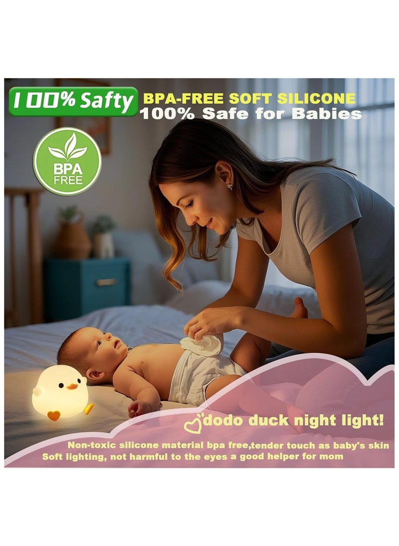 Generic Cute Duck Lamp,Do Do Duck Night Light,Silicone Squishy Nursery Bedside Lamp,USB Rechargeable Touch Table Lampfor Bedrooms, Living Room Decor Gift Toy  - Image 5