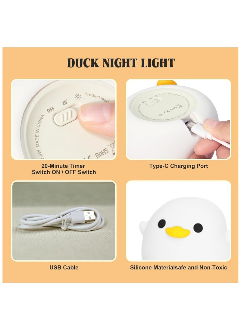 Generic Cute Duck Lamp,Do Do Duck Night Light,Silicone Squishy Nursery Bedside Lamp,USB Rechargeable Touch Table Lampfor Bedrooms, Living Room Decor Gift Toy  - Image 3