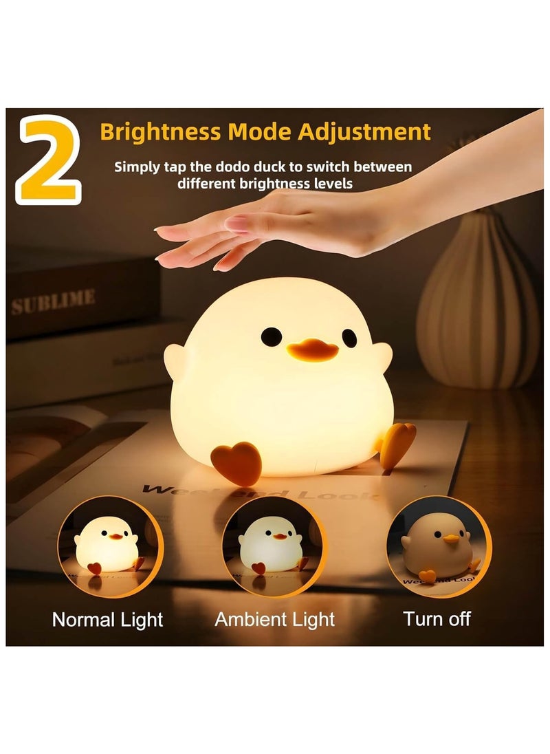 Generic Cute Duck Lamp,Do Do Duck Night Light,Silicone Squishy Nursery Bedside Lamp,USB Rechargeable Touch Table Lampfor Bedrooms, Living Room Decor Gift Toy  - Image 4