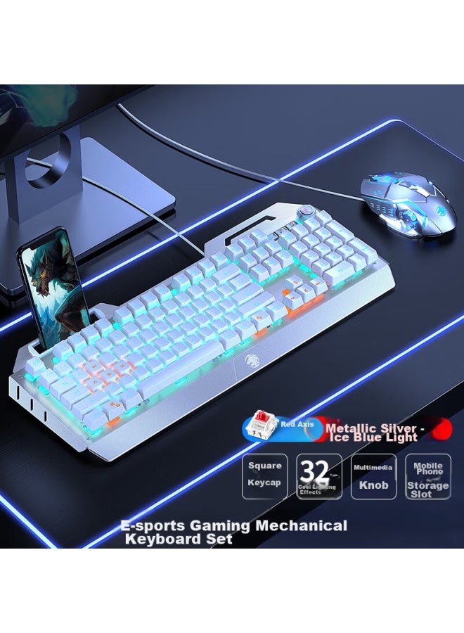 Eweadn Tk900 Mechanical Keyboard And Mouse Combo, Gaming Wired Keyboard And Mouse Set For Desktop And Laptop, Office Use, External Multi-function K, Red Switch, For Pubg And Other Games - Image 1