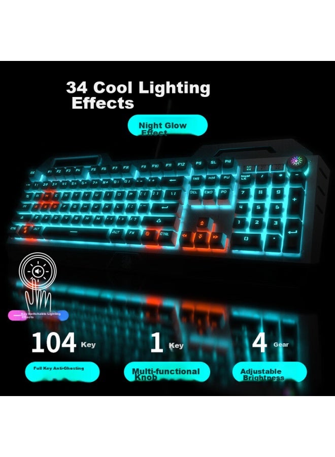 Eweadn Tk900 Mechanical Keyboard And Mouse Combo, Gaming Wired Keyboard And Mouse Set For Desktop And Laptop, Office Use, External Multi-function K, Red Switch, For Pubg And Other Games - Image 2