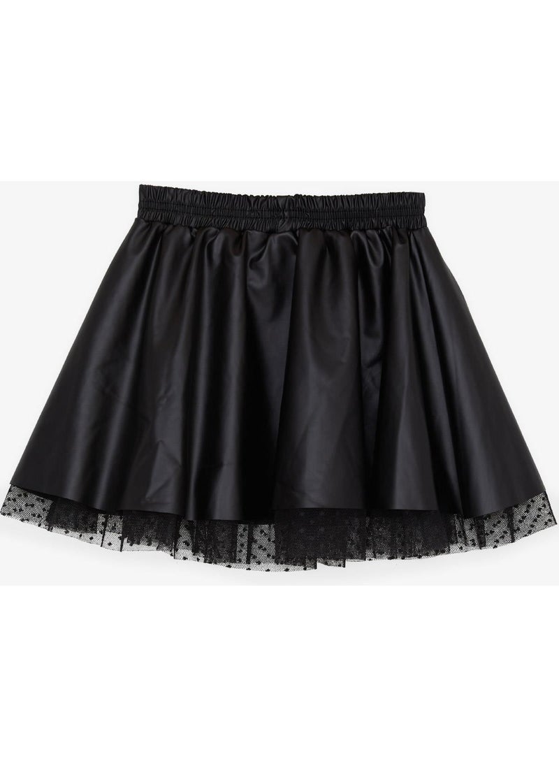 Girl's Leather Skirt Tulle with Elastic Waist 8-12 Years, Black - pzsku/Z8584F6CBB06FFBAB92DEZ/45/_/1734358551/25679e50-b545-4250-af96-47ab7ea0f6e3