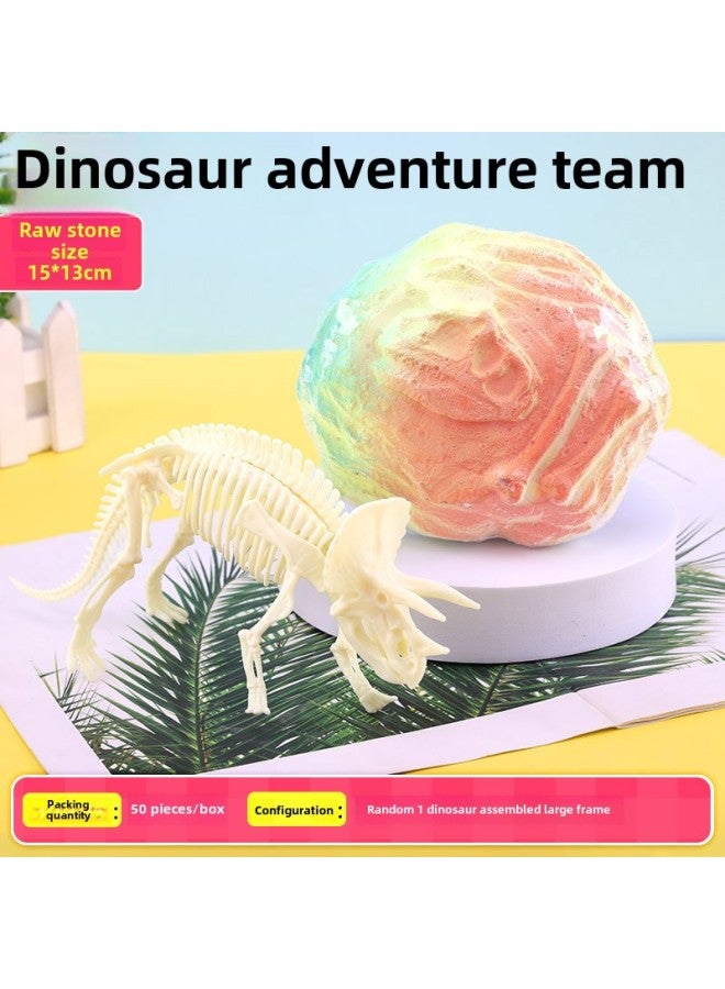 Children's Archaeological Digging Toys For Boys And Girls Handmade DIY Knocking Blind Stone Digging Gem Treasure Gypsum Toys-color:Dinosaur Adventure Team (random 1 Dinosaur Assembled Large Frame) Without Tools  - Image 1