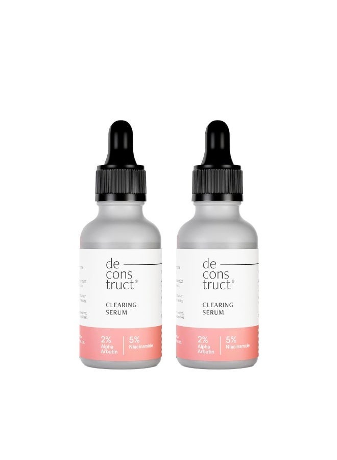 Deconstruct Niacinamide Serum | Multi-Benefit Serum for Pigmentation, Acne Marks, Dark Spots & Tanning | Tested for Oily & Sensitive Skin | 5% Niacinamide + 2% Alpha Arbutin | Beginner-Friendly| 30 ml each, pack of 2 - Image 1