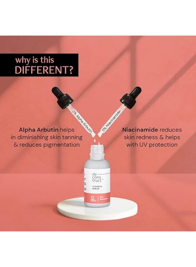 Deconstruct Niacinamide Serum | Multi-Benefit Serum for Pigmentation, Acne Marks, Dark Spots & Tanning | Tested for Oily & Sensitive Skin | 5% Niacinamide + 2% Alpha Arbutin | Beginner-Friendly| 30 ml each, pack of 2 - Image 3