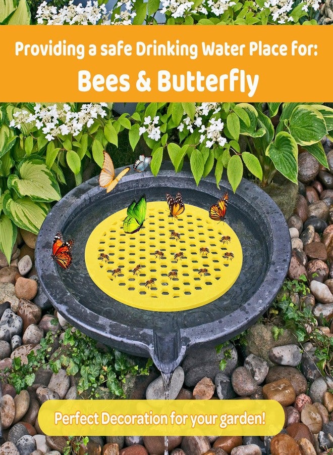 DECOHS 4 Pack Floating Bee Islands - 7.87" EVA Foam Floating Watering Station - Butterfly Bee Watering Can for Feeding, Bee Bath, Outdoor Garden Decor - Image 4