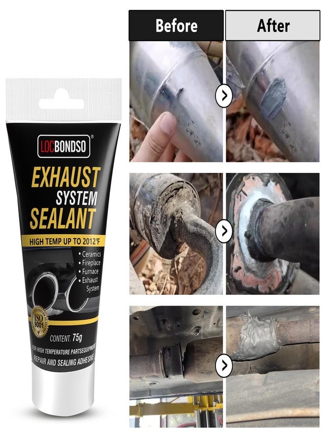 LOCBONDSO High Temp Muffler and Tailpipe Sealer - Exhaust System Sealant - 2.6 oz. Muffler Repair Kit for Auto Exhaust, Mufflers, Tailpipes - Image 4
