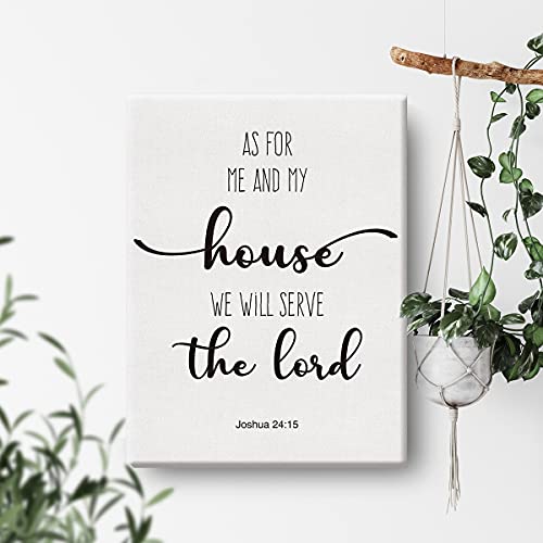 Nvhai Bible Verse Art Wall Decor Joshua 24:15 We Will Serve the Lord Scripture Canvas Painting Prints for Home Dining Room Living Room Decor Framed Artwork Christian Gifts(12x15 Inch) - Image 4