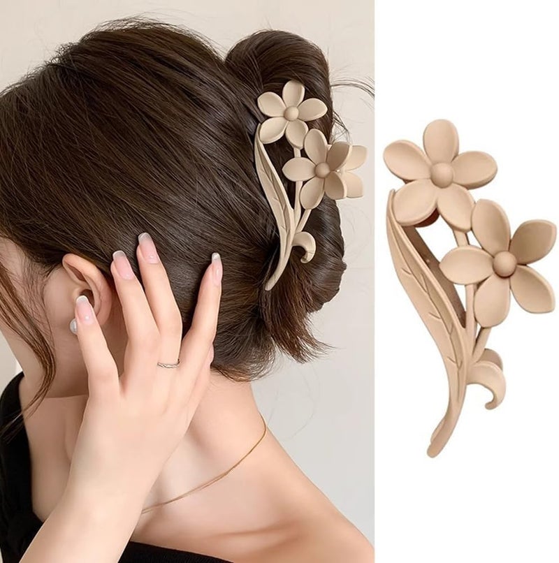 BAKEFY -4 Extra Large Hair Clips, Big Claw Clips for Thick Long Curly Hair, Strong Hold Jaw Clip Oversized Non-slip Square Hair Clips for Women & Girls, Matte XL Jumbo Claw Clips - Image 3
