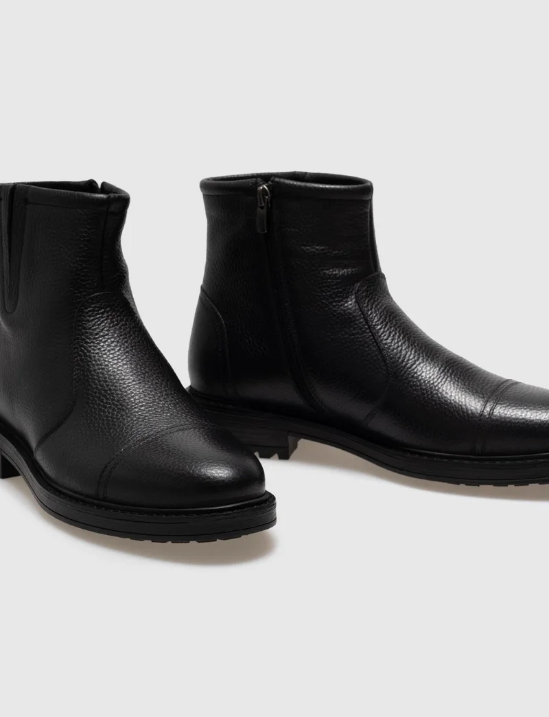 كاباني Black Zippered Men's Casual Boots