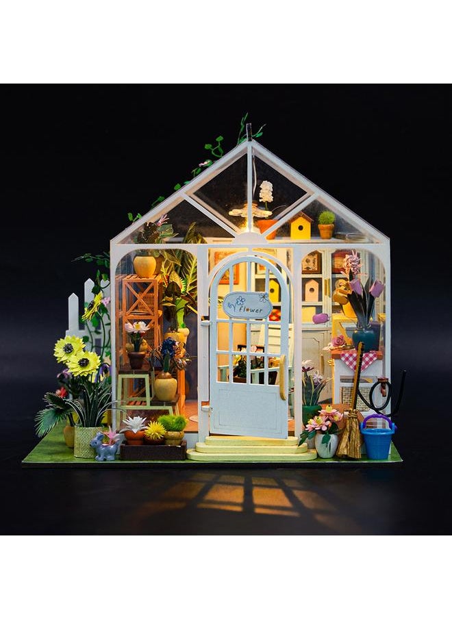 Bluejw - Hongda Diy Cabin Sunshine Flower Language 3D Stereo Assembled Book Stand Building Model Adult Decompression Toy Gift - Image 1