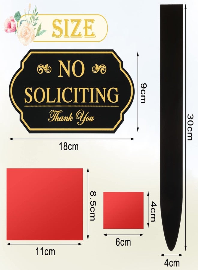 Amyhill لافتة ممنوع التسول مع وتد للحديقة، لافتة باب ذاتية اللصق، ممر خاص، ممنوع الدخول، لوحة حديقة، لافتة متينة مقاومة للعوامل الجوية للمنزل مع وتد (ذهبي، 7 × 3.5 بوصة) - Image 2