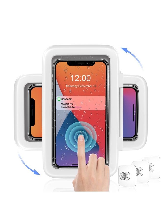 LC-dolida Shower Phone Holder Waterproof 480 Rotation Viewable Shower Phone Stand Case Mount for Bathroom Batheub Kitchen Wall Mirro with iPhone 14 13 12 11 Pro Max XS XR up to 6.8" Cell Phone - Image 1