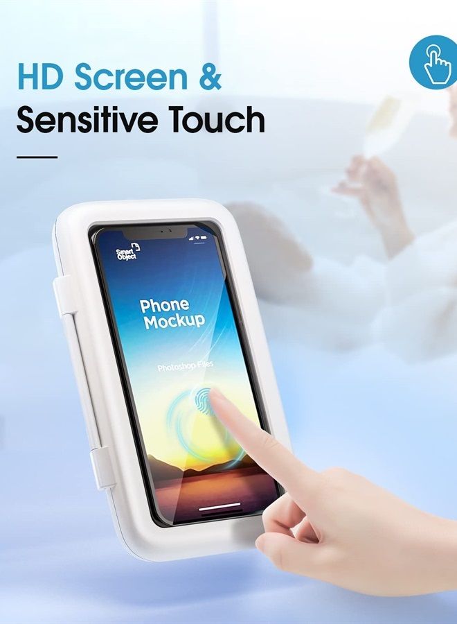 LC-dolida Shower Phone Holder Waterproof 480 Rotation Viewable Shower Phone Stand Case Mount for Bathroom Batheub Kitchen Wall Mirro with iPhone 14 13 12 11 Pro Max XS XR up to 6.8" Cell Phone - Image 3