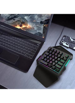 Thoraya HXSJ Single Hand Membrane Keycap Gaming Keyboard 35 Keys Single Hand Keypad with FN Keys  - Image 5