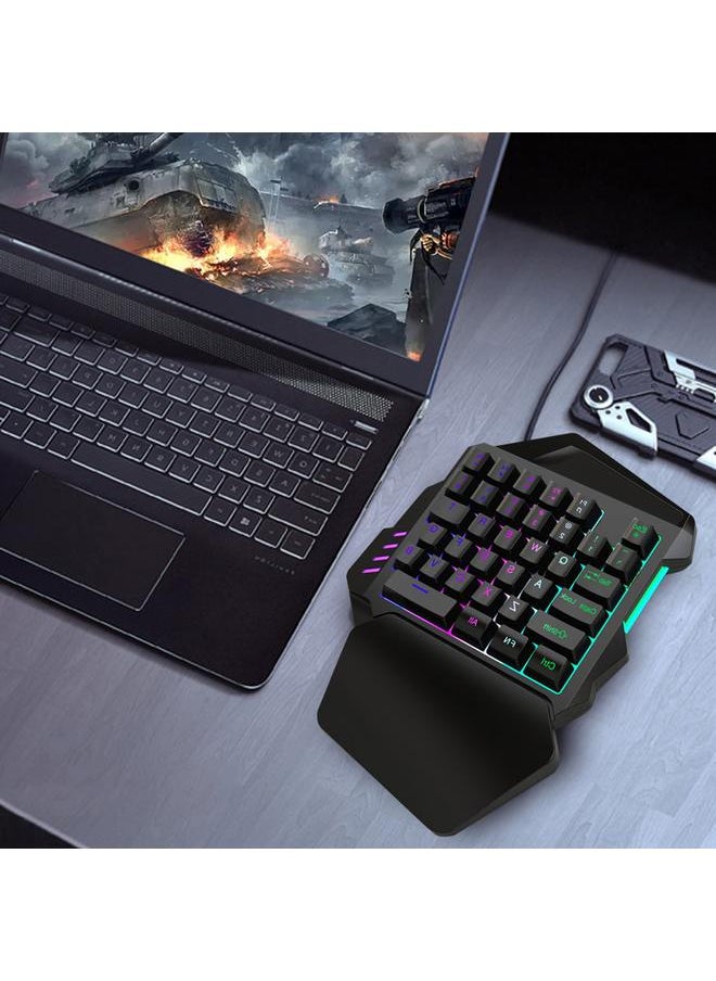 Thoraya - HXSJ Single Hand Membrane Keycap Gaming Keyboard 35 Keys Single Hand Keypad with FN Keys - Image 1