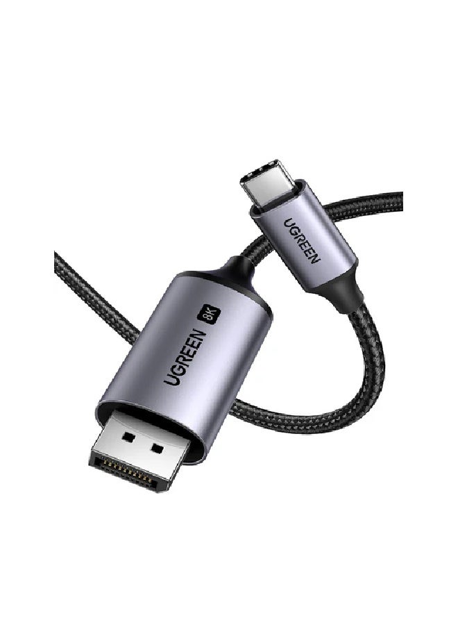 يو جرين USB-C to DIsplay Port 8k Cable 60Hz 3m (CM556) 25839 - Gray - Image 1