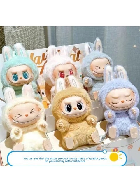 LABUBU Labubu Generation Of The Motherland Macarons Bubble Series Fun Blind Box Vinyl Face Plush Doll-Color:Second Generation End Box Set Of Six-Height:15cm
