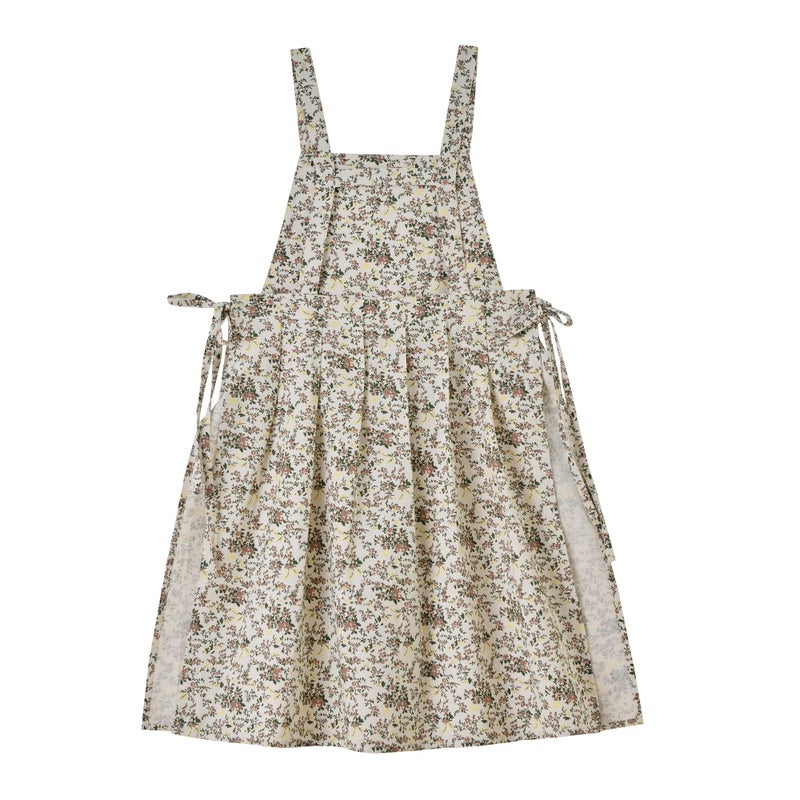 FADUOFA Japanese Cotton Cross Back Apron with Pockets,Fashion Pinafore Dress for Gardening Painting Cleaning Cooking - Image 1