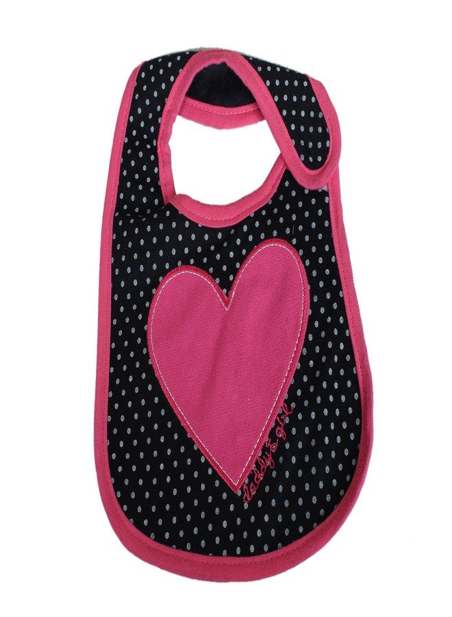 BABIES BLOOM Newborn Baby Cotton Waterproof Baby Feeding/Saliva Bib (Pink Heart) - Image 2