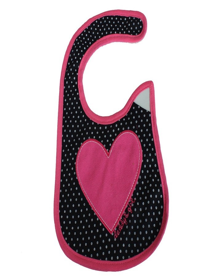 BABIES BLOOM Newborn Baby Cotton Waterproof Baby Feeding/Saliva Bib (Pink Heart) - Image 1
