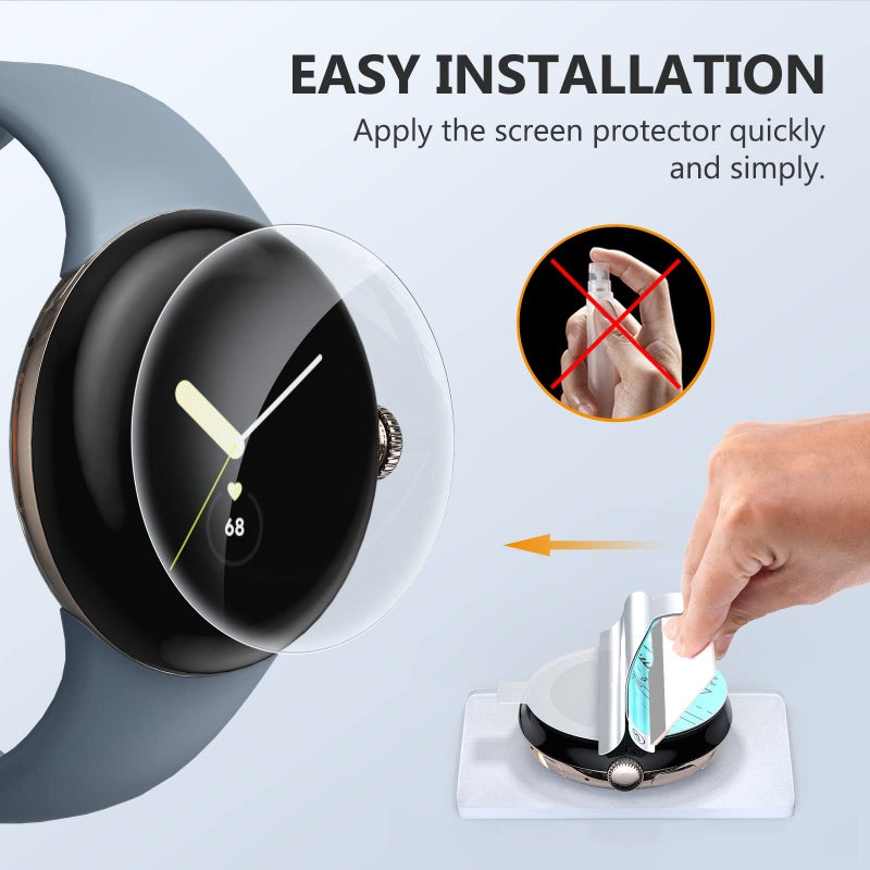 EGV 6 Pack for Google Pixel Watch 3 41MM Screen Protector/Pixel Watch 2 Screen Protector, TPU Film [Self-Healing], Anti-Scratch, Ultra-Thin for Pixel Watch Series 3/2/1 Screen Protector - Image 4