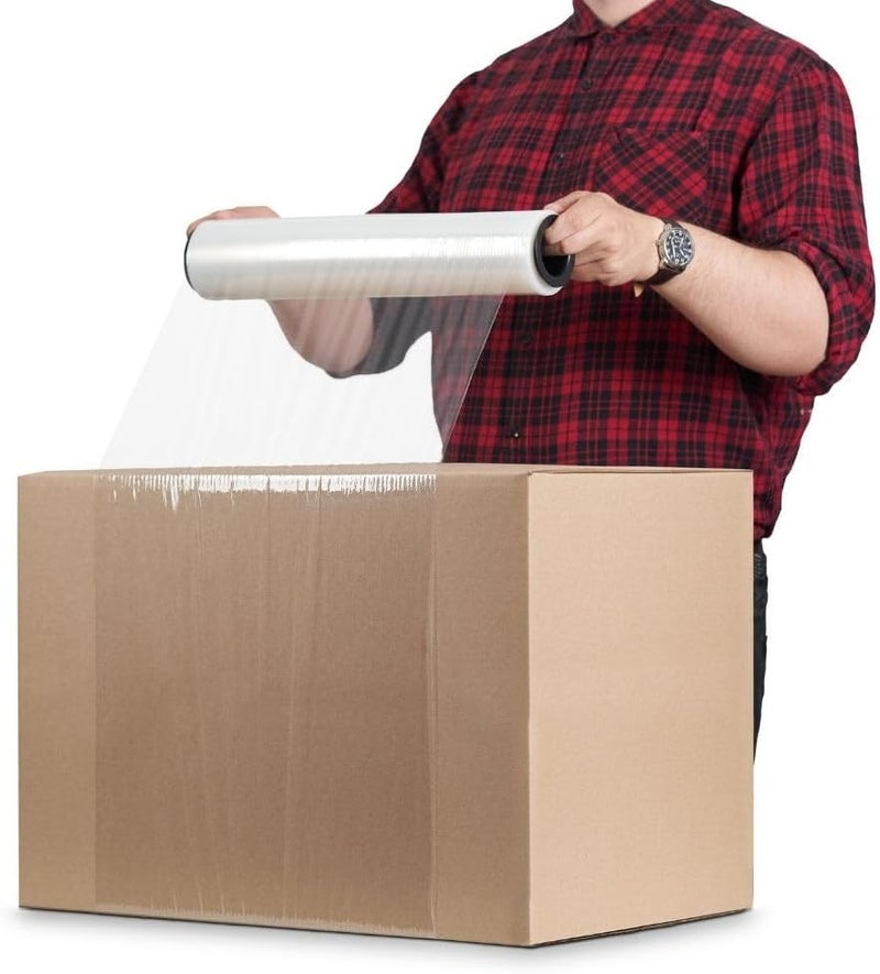 Rago ® Stretch Film Transparent Pack of 2 I Stretch Film Roll with Hand Dispenser 0.85 kg (7.5 x 7.5 x 40 cm) I Furniture Film I Packaging Material I Moving Film I Film for Furniture I Packing Films - Image 5