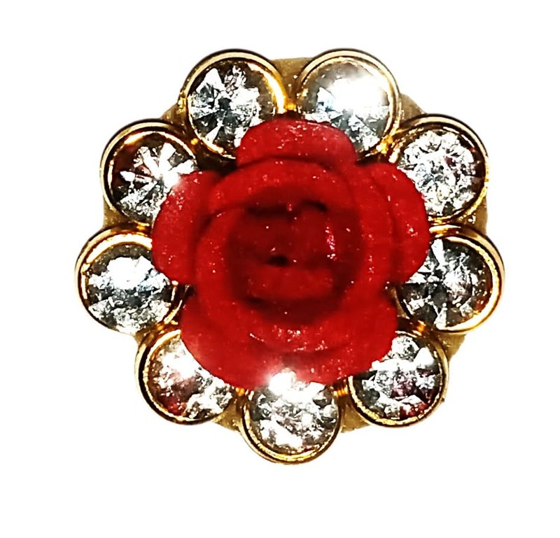 BERRYCRAVE Jute Linen Potli With 1 DIAMOND FLOWER MOTIFF | Return Gifts Pouch | Wedding | Jewellery | Shagun | Drawstring Closure - 15 X 10 Cm EACH - SET OF 2 POTLIS - (1 RED FLOWER) - Image 4