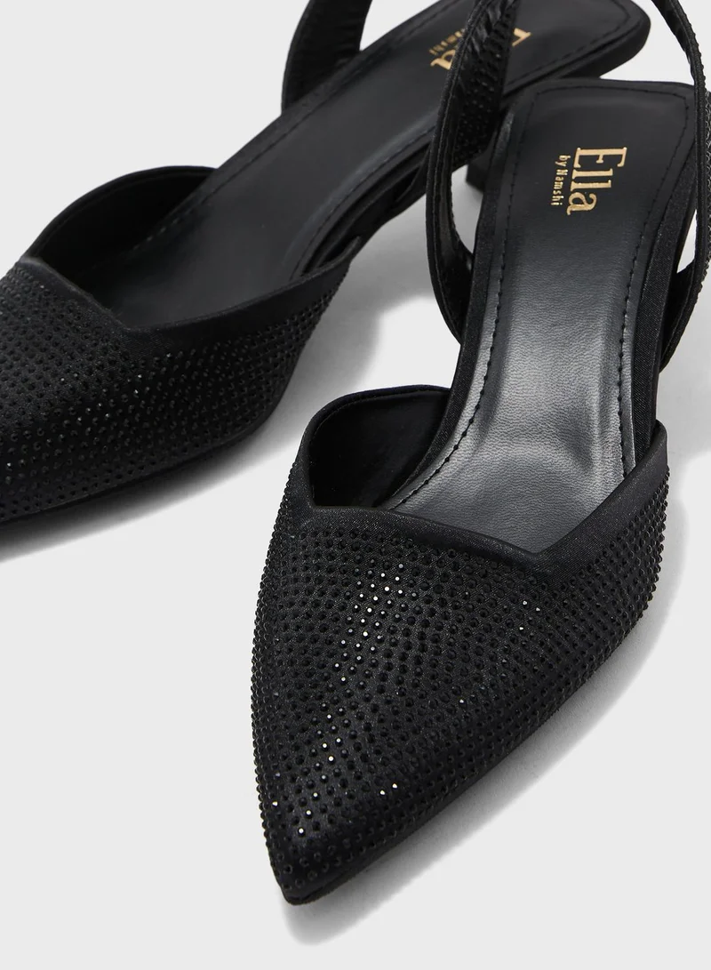 Ella Limited Edition Diamante Pointed Slingback Pump