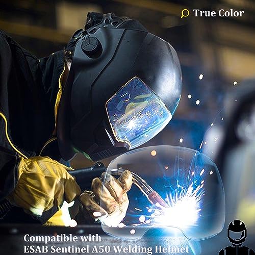 Bxmgr 5Pack 0700000802 Clear Front Cover Lens,Replaceable ESAB Sentinel A50 Lens,3.94" x 2.36" Viewing Lens,Clear Polycarbonate Outer Lid Lens,Compatible with ESAB Sentinel A50 Welding Helmet 0700000800. - Image 2