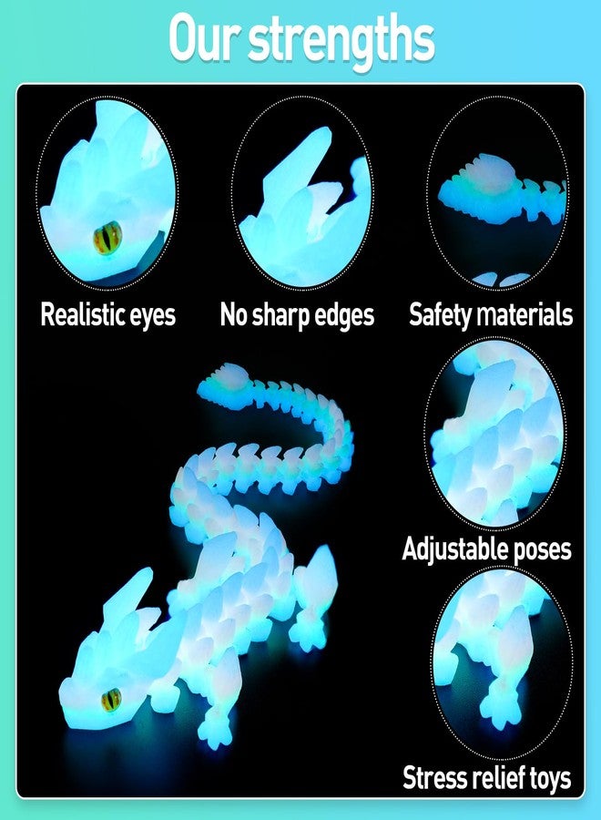 SYEFKJSA 3D Printed Dragon Eggs with Dragon Inside - 12Inch,Articulated Fidget 3D Printed Animals, Interesting Decorative Gift, Easter Basket Essentials Stuffers (Glow in the Dark) - Image 2
