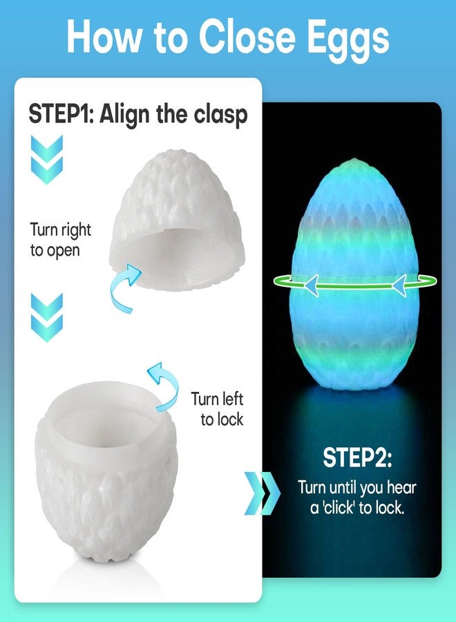 SYEFKJSA 3D Printed Dragon Eggs with Dragon Inside - 12Inch,Articulated Fidget 3D Printed Animals, Interesting Decorative Gift, Easter Basket Essentials Stuffers (Glow in the Dark) - Image 5