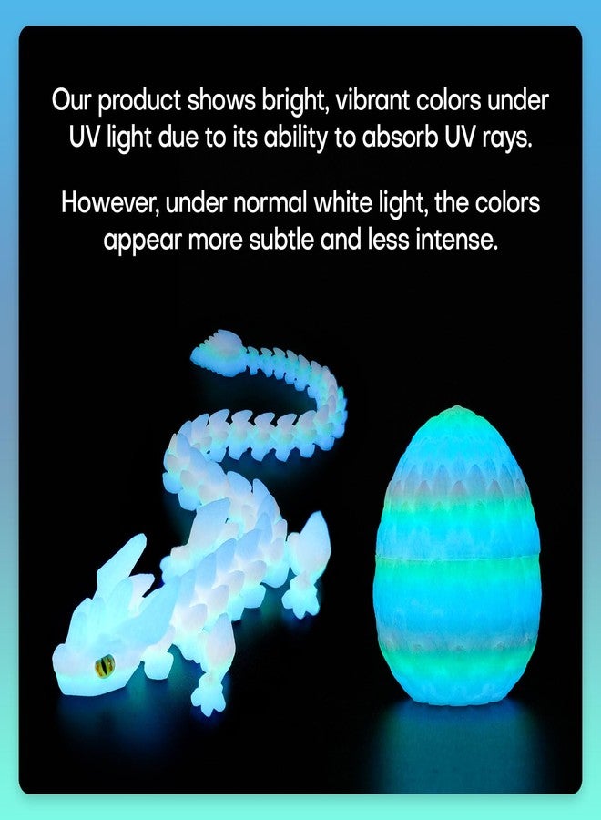 SYEFKJSA 3D Printed Dragon Eggs with Dragon Inside - 12Inch,Articulated Fidget 3D Printed Animals, Interesting Decorative Gift, Easter Basket Essentials Stuffers (Glow in the Dark) - Image 4