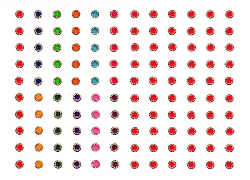VAMA Designer Maroon Bindi Stone Stickers for Girls Bindhee Kumkum Sindoor Pottu bindhi Multicolor Wedding Stone Bindi for Women Size 6mm Pack of 120 Stone Bindis - Image 1