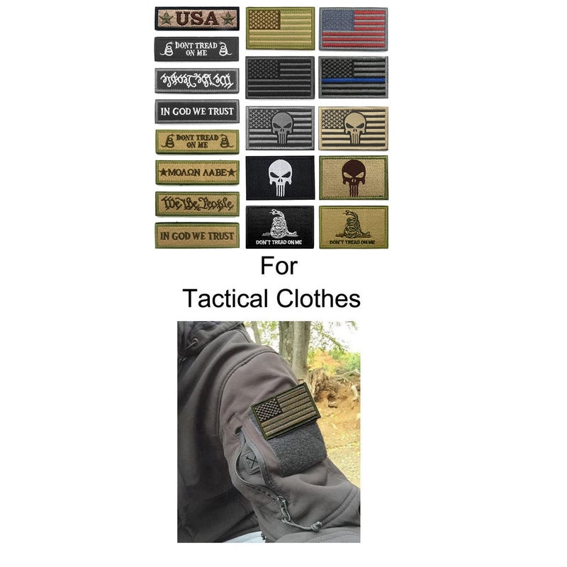 WZT Bundle 18 Pieces American Flag Patch Thin Blue Line USA Flag United States Morale Military Patches Set for Caps,Bags,Backpacks,Tactical Vest,Military Uniforms - Image 5