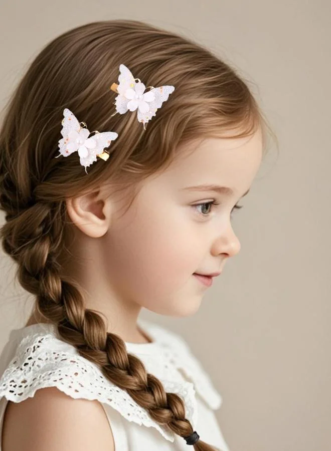 Take Two Pack of 2 - White Butterfly Hair Clips