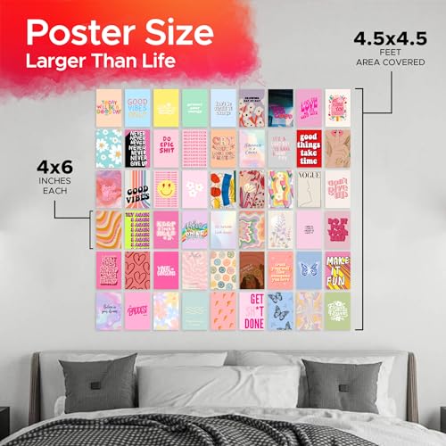 CodersParadise Danish Pastel Wall Collage Kit | 54 Aesthetic 4x6 Posters | Soft Pastel Room Decor for Bedroom, Dorm & Living Room | Cute Pastel Wall Art Prints for Aesthetic Room Decoration - Image 3